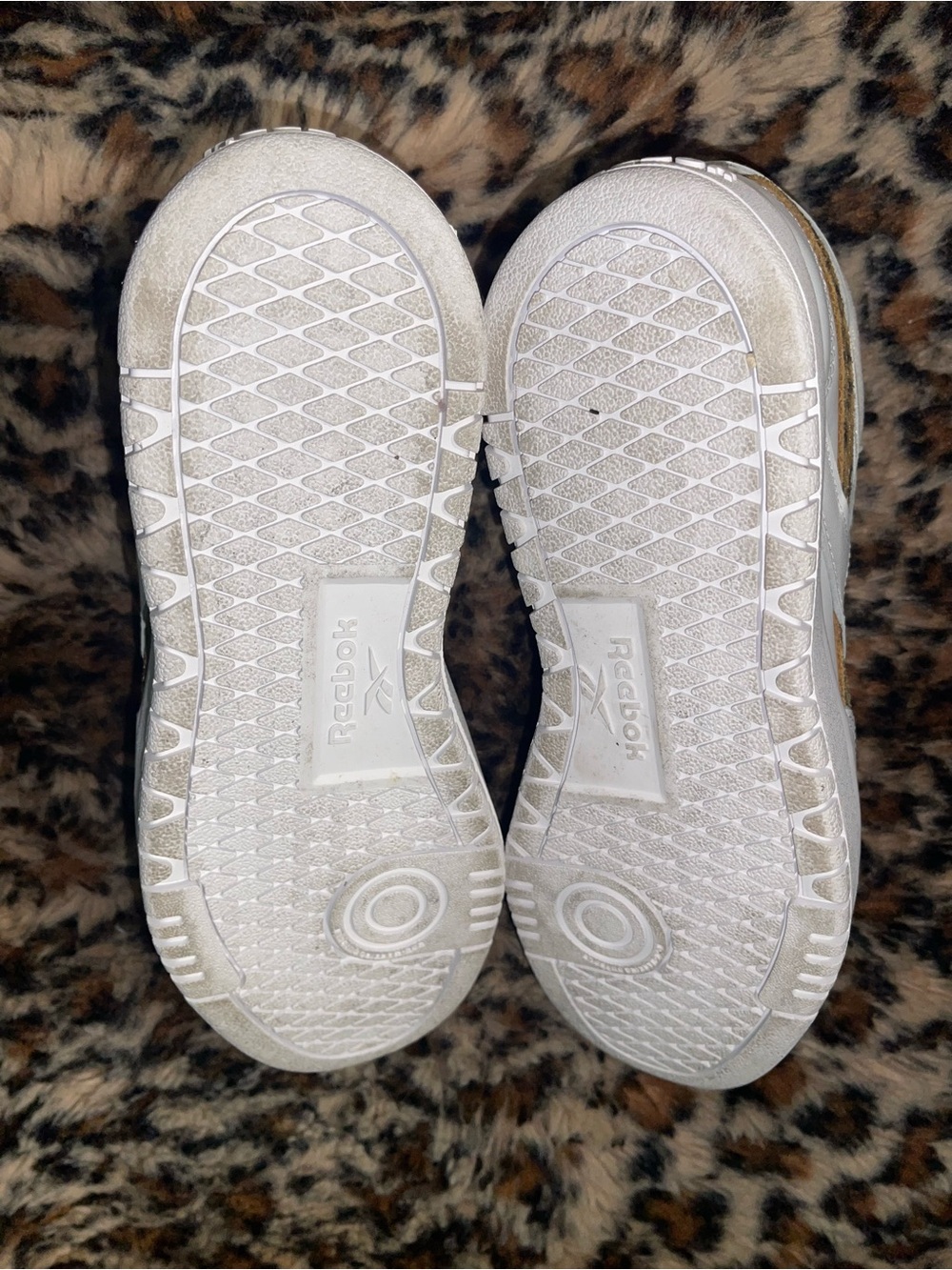 White Reebok Sneackers with Leopard Print - Picture 5 of 6